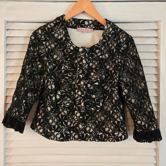 Young Essence Lace Crop Bow Jacket / Blazer S - Picture 1 of 8